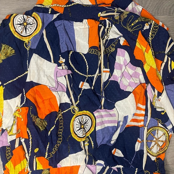 Anthropologie Maeve Shirtdress Buttondown Nautical Navy Sailing Boat Size Small - Picture 12 of 13